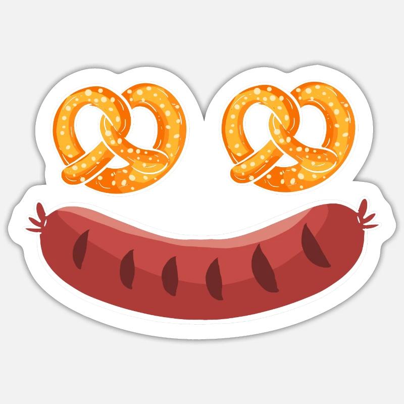 bretzel - Sticker taille S (10 x 10 cm) - blanc mat
