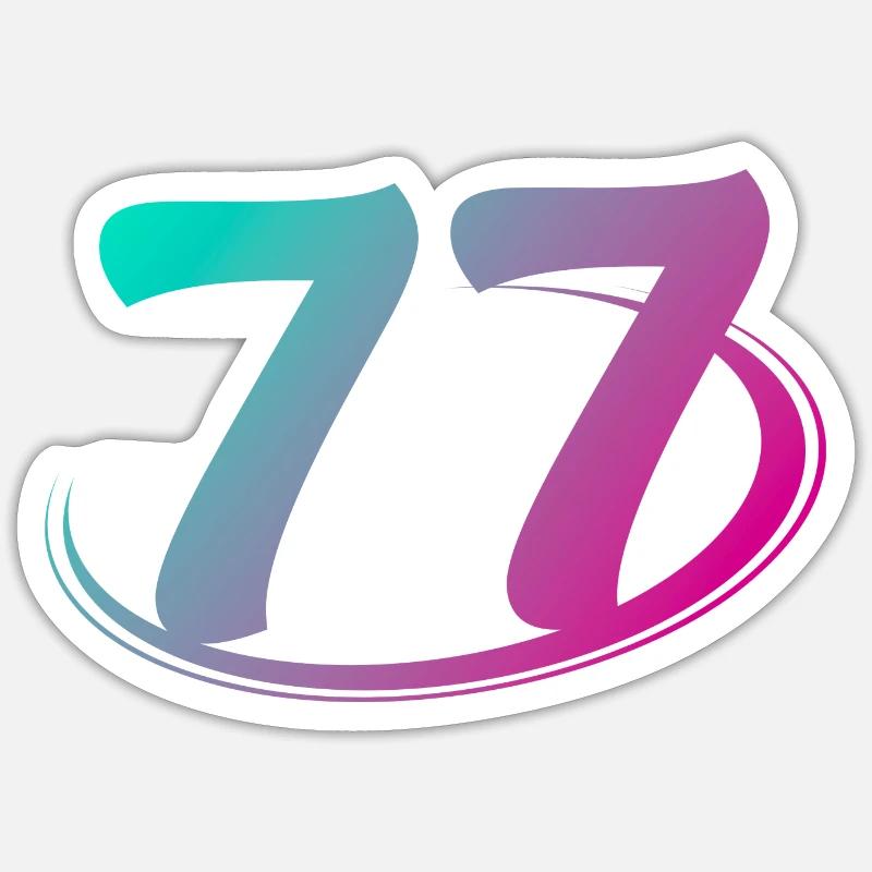 Numéro 77 multicolore Sticker taille S (10 x 10 cm)