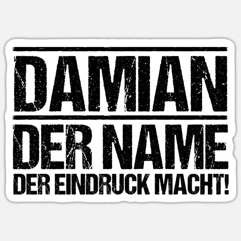 First name Damian - Sticker size S (10 x 10 cm) - white matte
