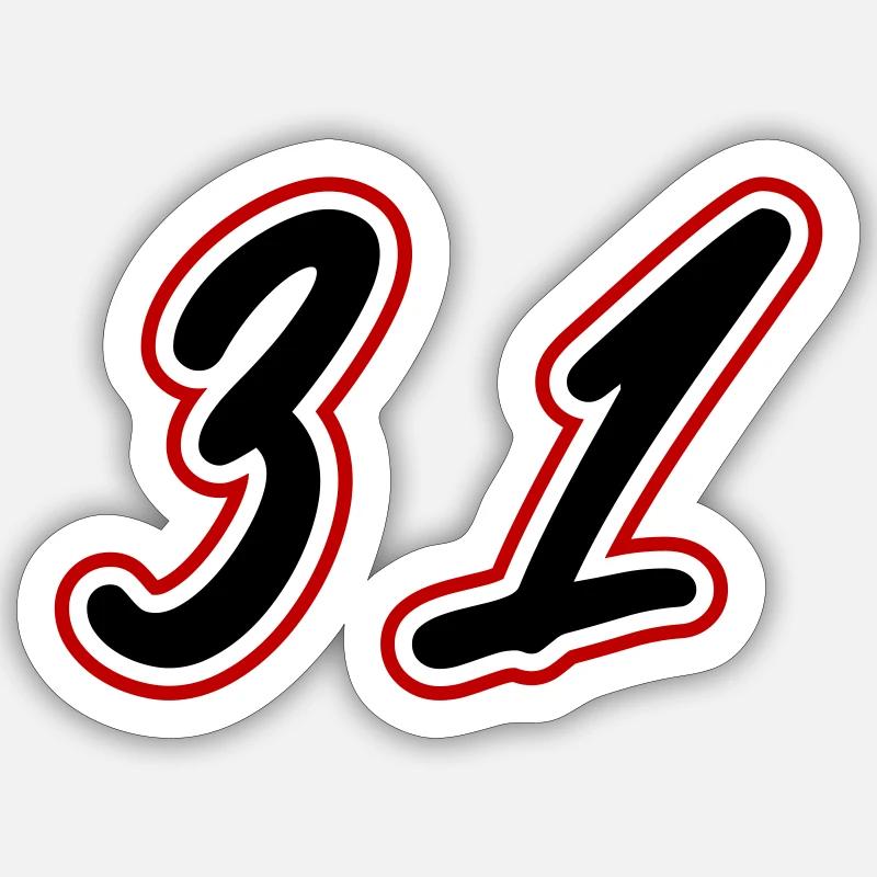 31 Symbole numérique - Sticker taille S (10 x 10 cm) - blanc mat