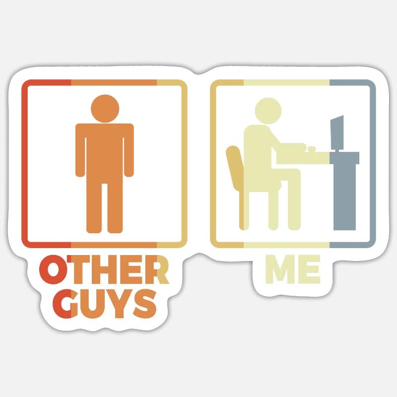 Programmierer Strichmännchen Sticker Größe S (10 x 10 cm)