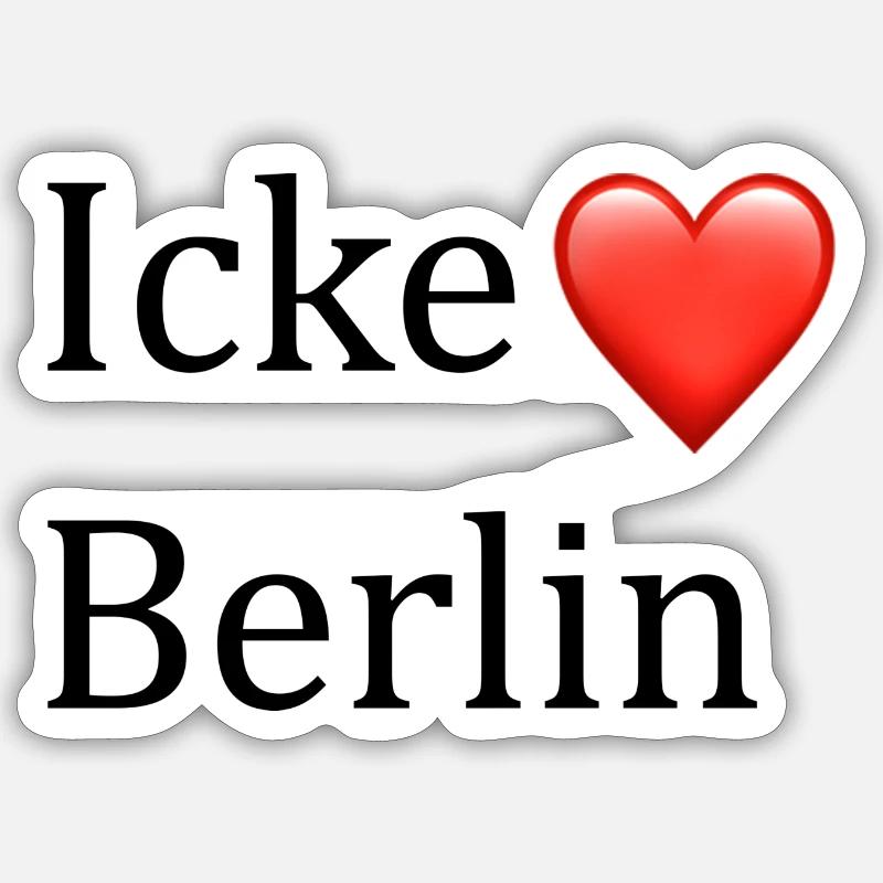 J’adore Berlin - Sticker taille S (10 x 10 cm) - blanc mat