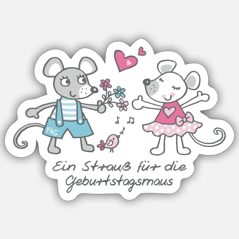 Geburtstagsmaus Sticker Größe S (10 x 10 cm)