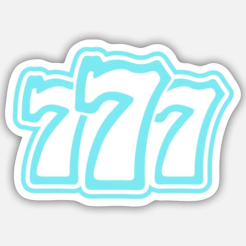 777 - Sticker size S (10 x 10 cm) - white matte