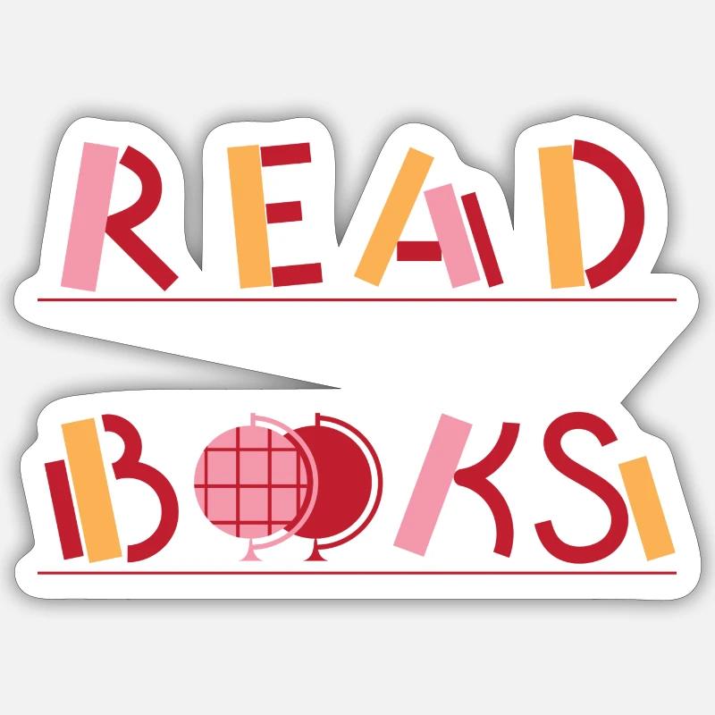 Lest Bücher - Sticker Größe S (10 x 10 cm) - Mattweiß