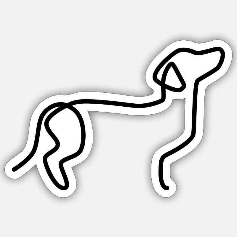 Dackel - Sticker Größe S (10 x 10 cm) - Mattweiß