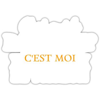 T-shirt c'est qui le patron C'est moi le patron! - Sticker taille S (10 x 10 cm) - blanc mat - Devant