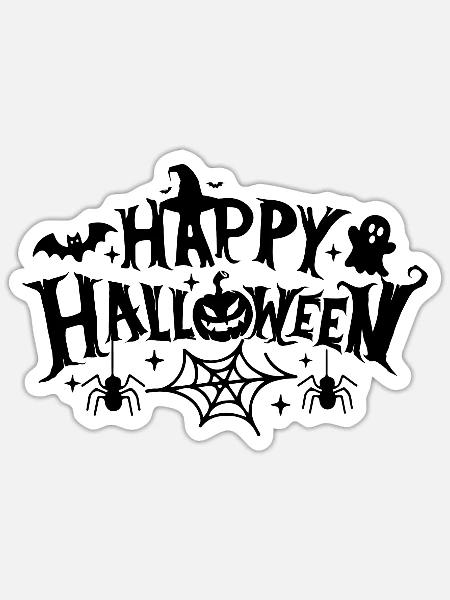 Happy Halloween - Sticker Größe S (10 x 10 cm) - Mattweiß