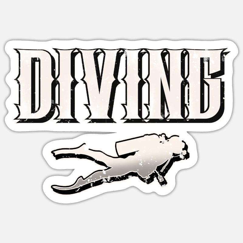 Plongée sous-marine - Sticker taille S (10 x 10 cm) - blanc mat