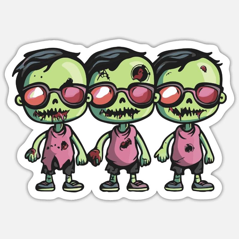 Zombies Halloween Cool - Sticker taille S (10 x 10 cm) - blanc mat