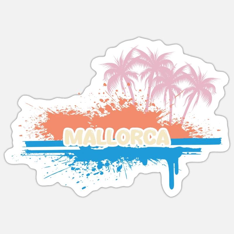 Urlaub Mallorca - Sticker Größe S (10 x 10 cm) - Mattweiß