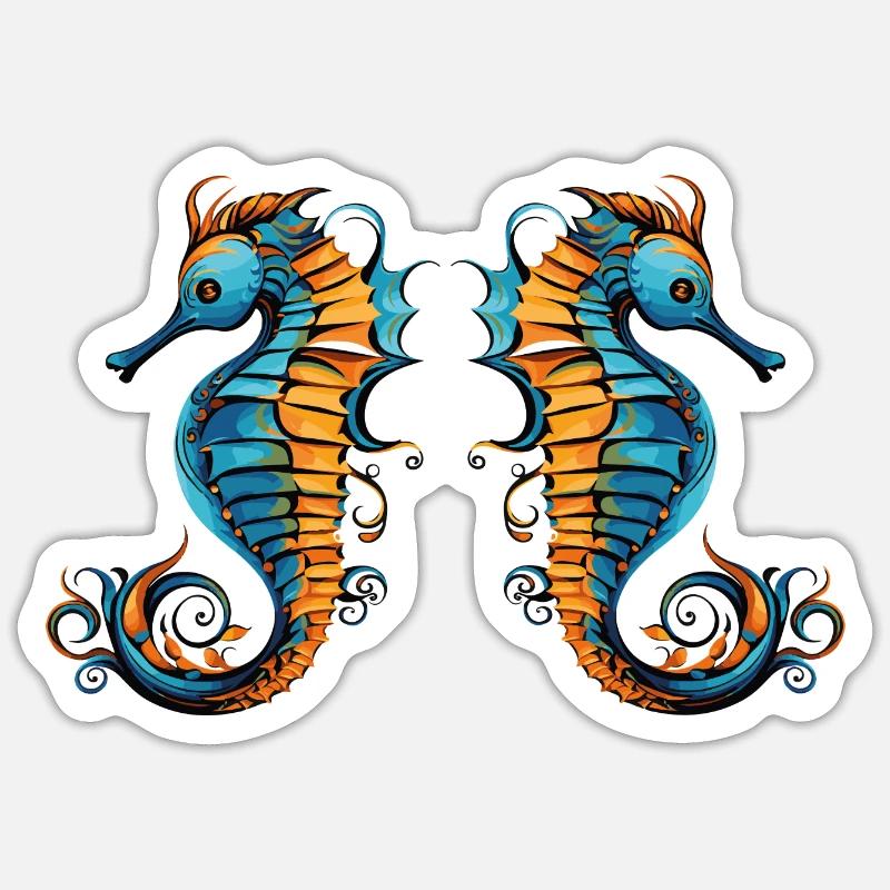 Hippocampe 2 - Sticker taille S (10 x 10 cm) - blanc mat