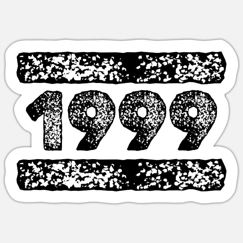 1999 1999 - Sticker taille S (10 x 10 cm) - blanc mat