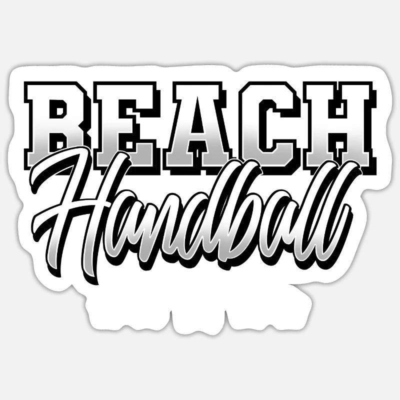 Beach Handball - Sticker Größe S (10 x 10 cm) - Mattweiß