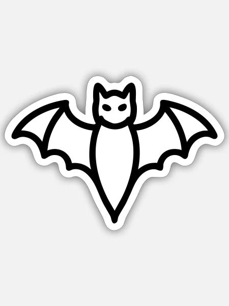 Mystischer Fledermaus-Umriss für Halloween - Sticker Größe S (10 x 10 cm) - Mattweiß