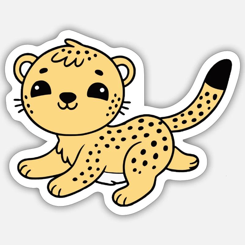 Cheetah - Sticker size S (10 x 10 cm) - white matte