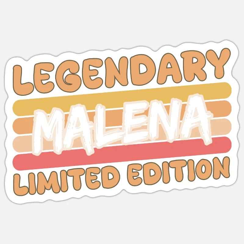 Nom Malena - Sticker taille S (10 x 10 cm) - blanc mat