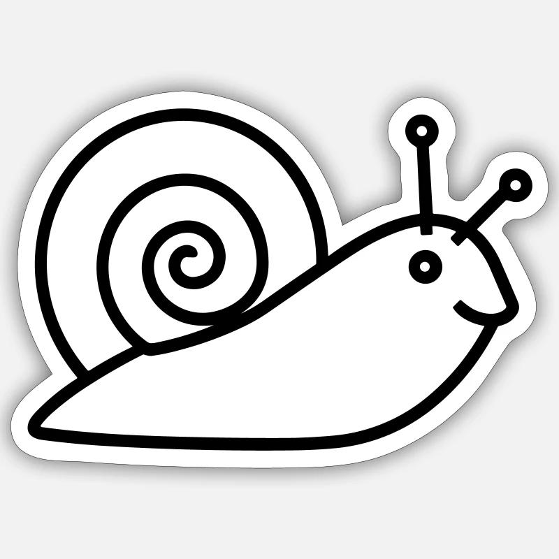 Schnecke - Sticker Größe S (10 x 10 cm) - Mattweiß