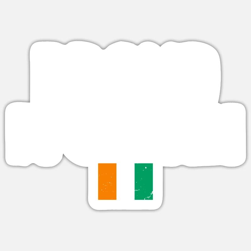 Fier Drapeau Ivoirien Vintage de la Côte d’Ivoire - Sticker taille S (10 x 10 cm) - blanc mat