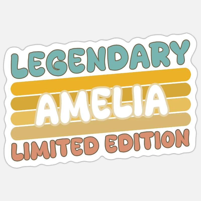 Name: Amelia - Sticker size S (10 x 10 cm) - white matte