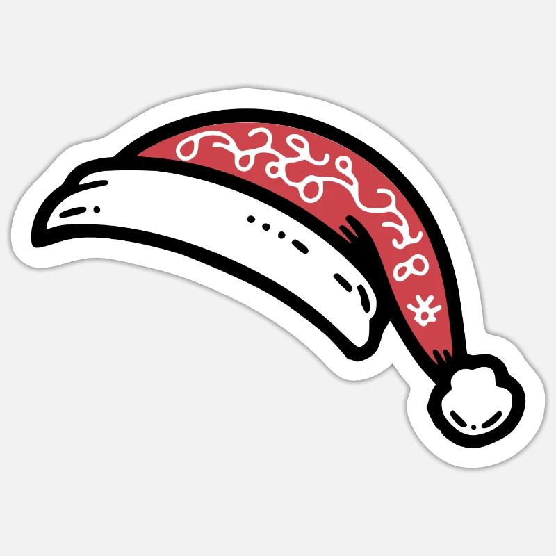 Santa hat - Sticker size S (10 x 10 cm) - white matte