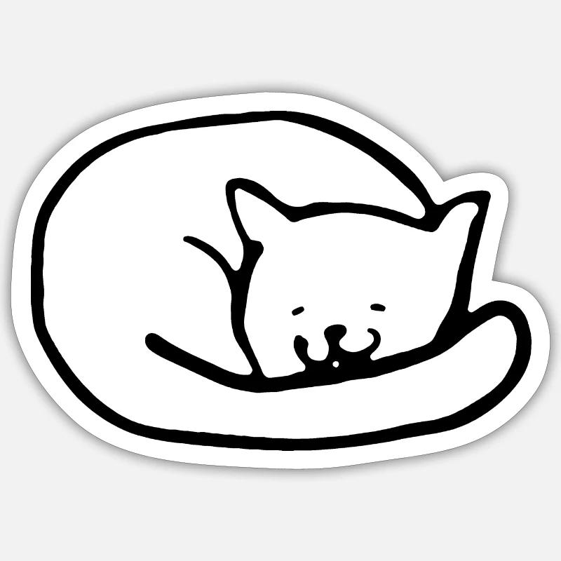 Chat mignon Sticker taille S (10 x 10 cm)