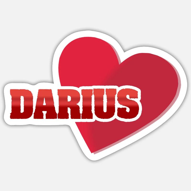 Prénom Darius - Sticker taille S (10 x 10 cm) - blanc mat