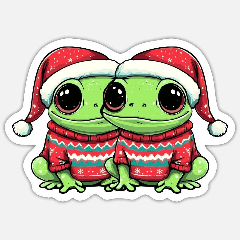 L’équipe de Noël de Frog - Sticker taille S (10 x 10 cm) - blanc mat