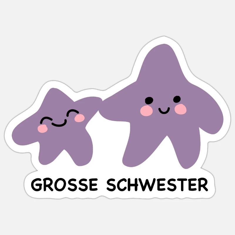 Süße Sternchen Große Schwester Sticker Größe S (10 x 10 cm)