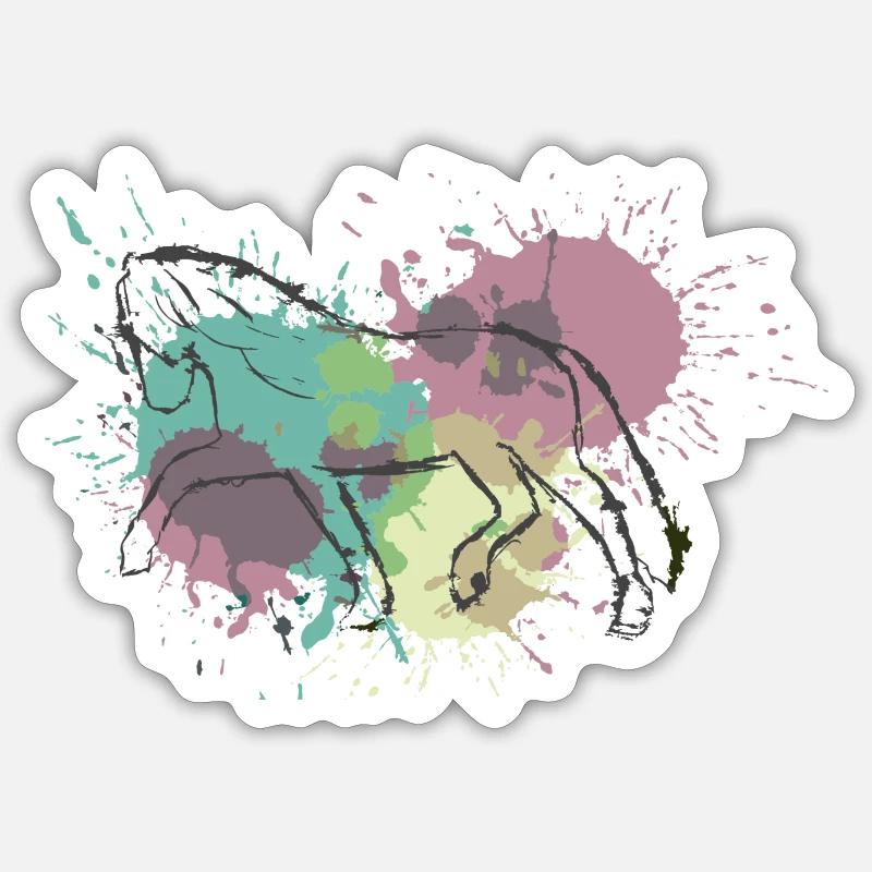 Pastell Trot - Sticker Größe S (10 x 10 cm) - Mattweiß