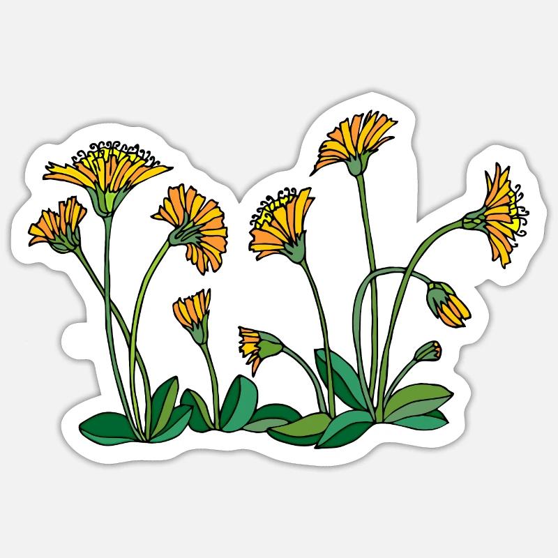 Fleur - Sticker taille S (10 x 10 cm) - blanc mat