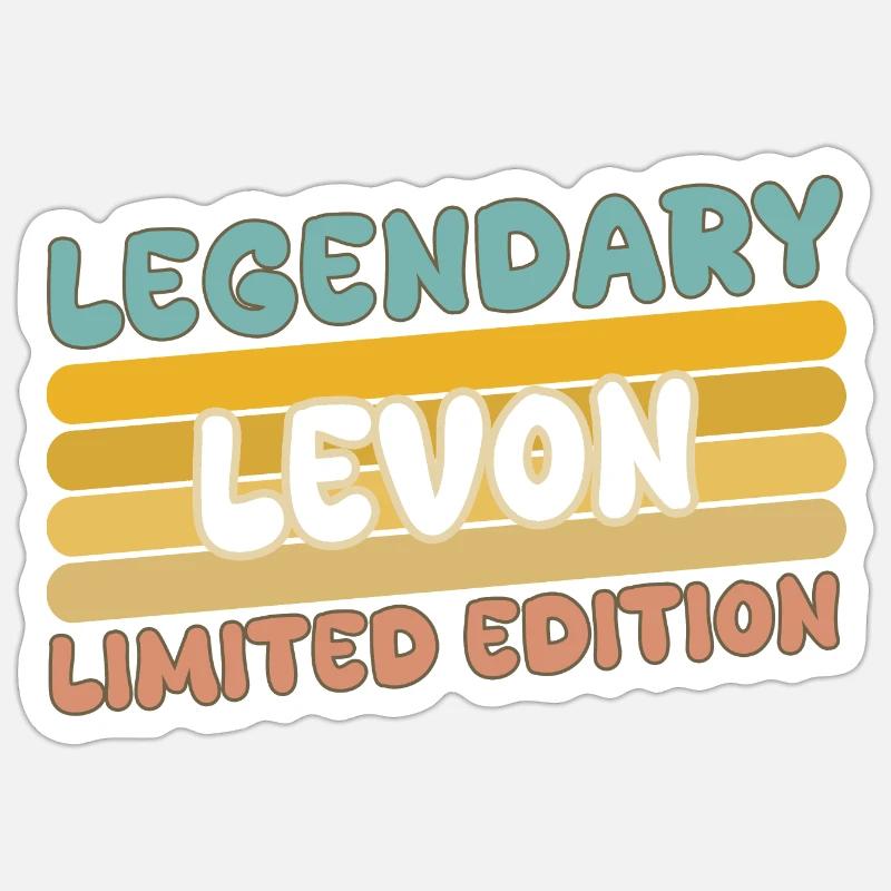 Levon comme nom - Sticker taille S (10 x 10 cm) - blanc mat