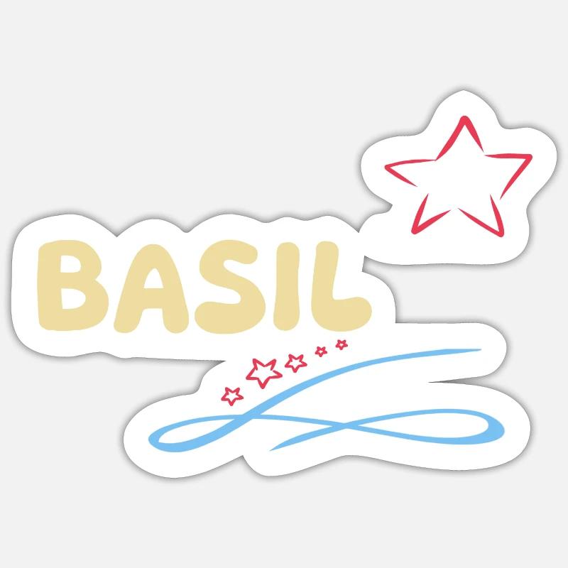 Geschenk Basil - Sticker Größe S (10 x 10 cm) - Mattweiß