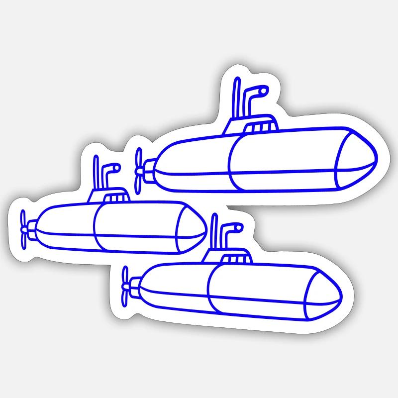 3 Submarines Fleet Three Squadrons Group Team Crew Sticker size S (10 x 10 cm)