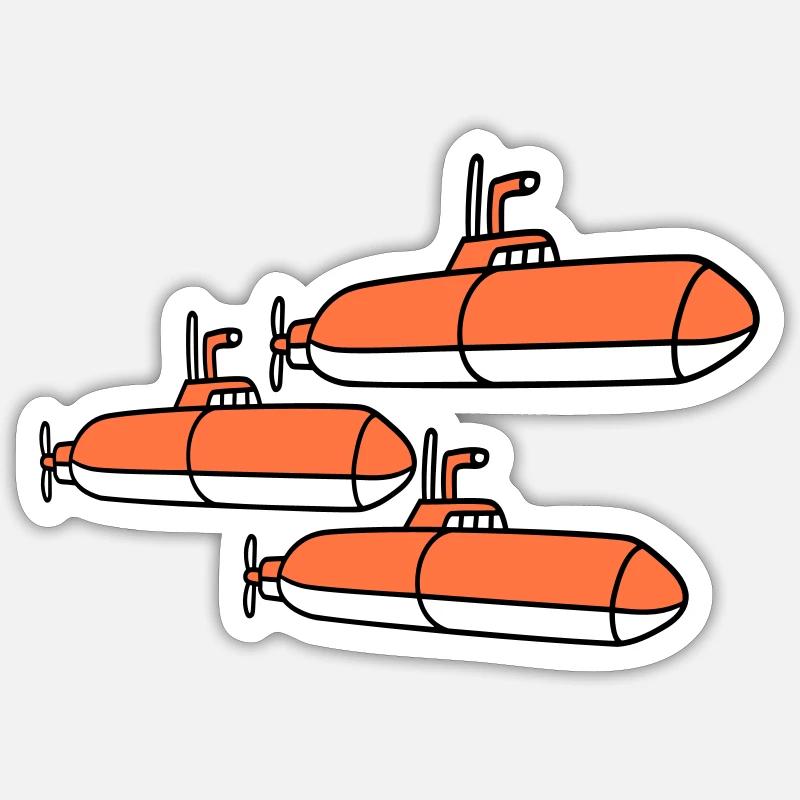 3 Submarines Fleet Three Squadrons Group Team Crew Sticker size S (10 x 10 cm)