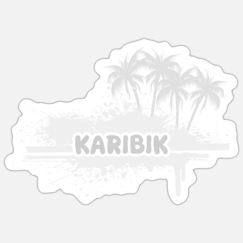 Les Caraïbes comme vacances - Sticker taille S (10 x 10 cm) - blanc mat