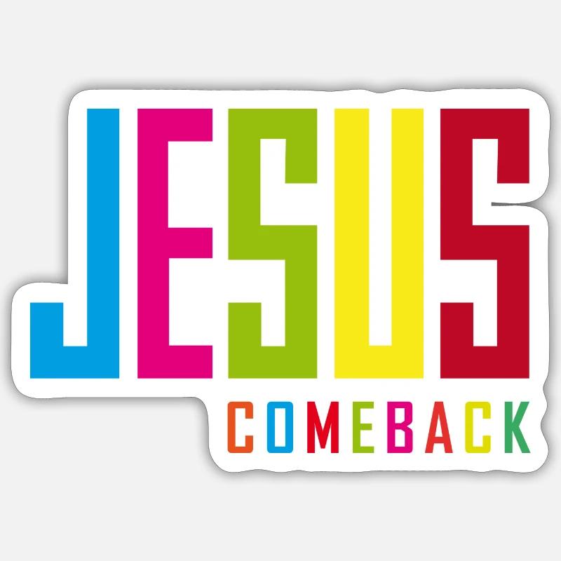 Le retour de Jésus – Votre déclaration de foi ! - Sticker taille S (10 x 10 cm) - blanc mat