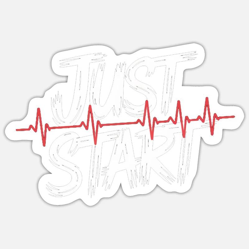 Just Start - Sticker size S (10 x 10 cm) - white matte