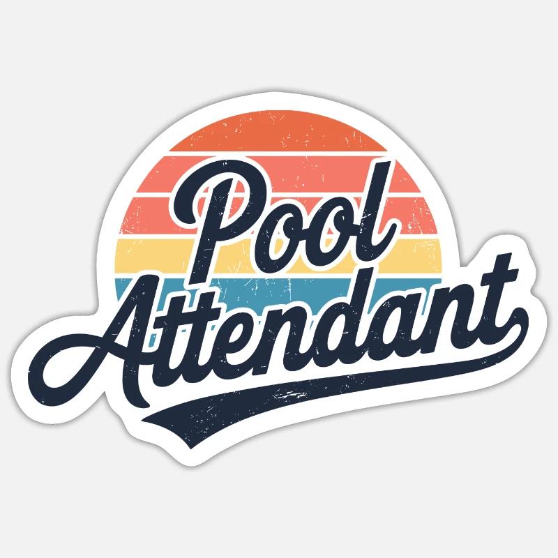 Humor am Pool - Sticker Größe S (10 x 10 cm) - Mattweiß