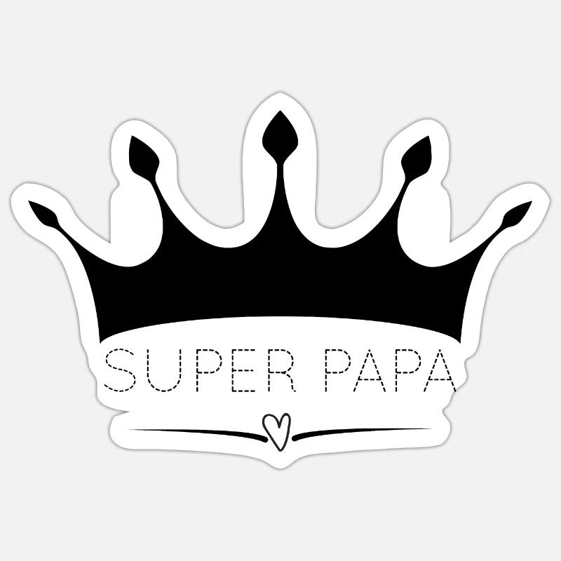 Super-Papa - Sticker Größe S (10 x 10 cm) - Mattweiß