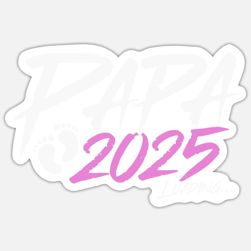 Papa 2025 loading - Sticker Größe S (10 x 10 cm) - Mattweiß
