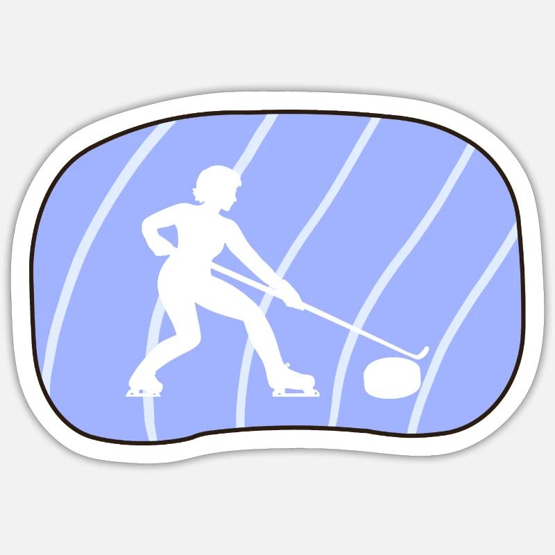 Curling Équipe de curling - Sticker taille S (10 x 10 cm) - blanc mat