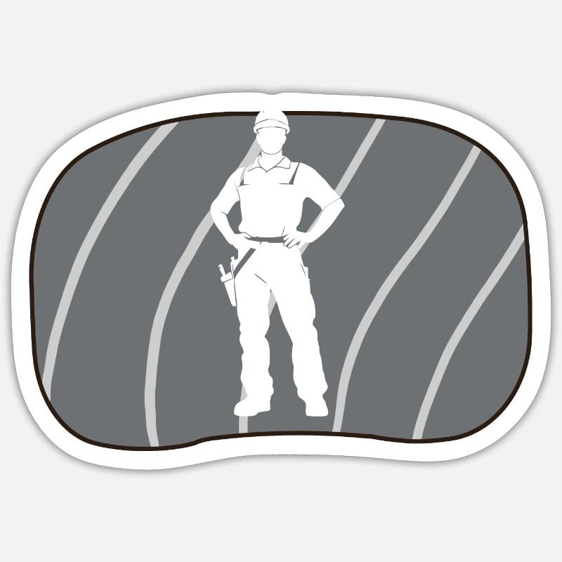 Outils Plombier Ferblantier - Sticker taille S (10 x 10 cm) - blanc mat