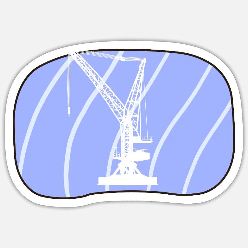 Kran Bauherr - Sticker Größe S (10 x 10 cm) - Mattweiß