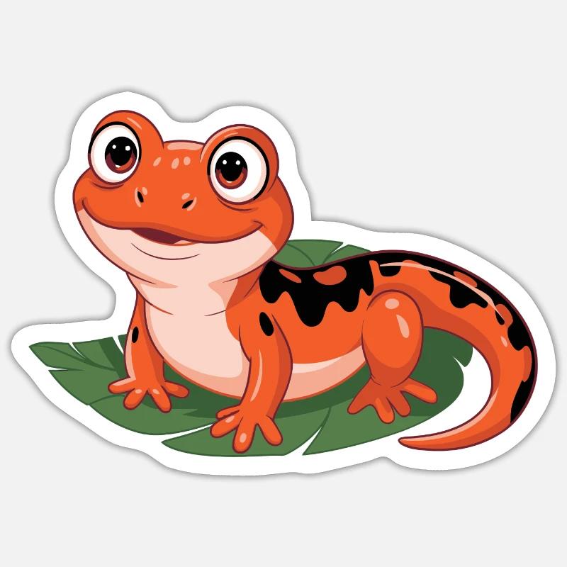 Fiery Leaf Salamander - Sticker size S (10 x 10 cm) - white matte