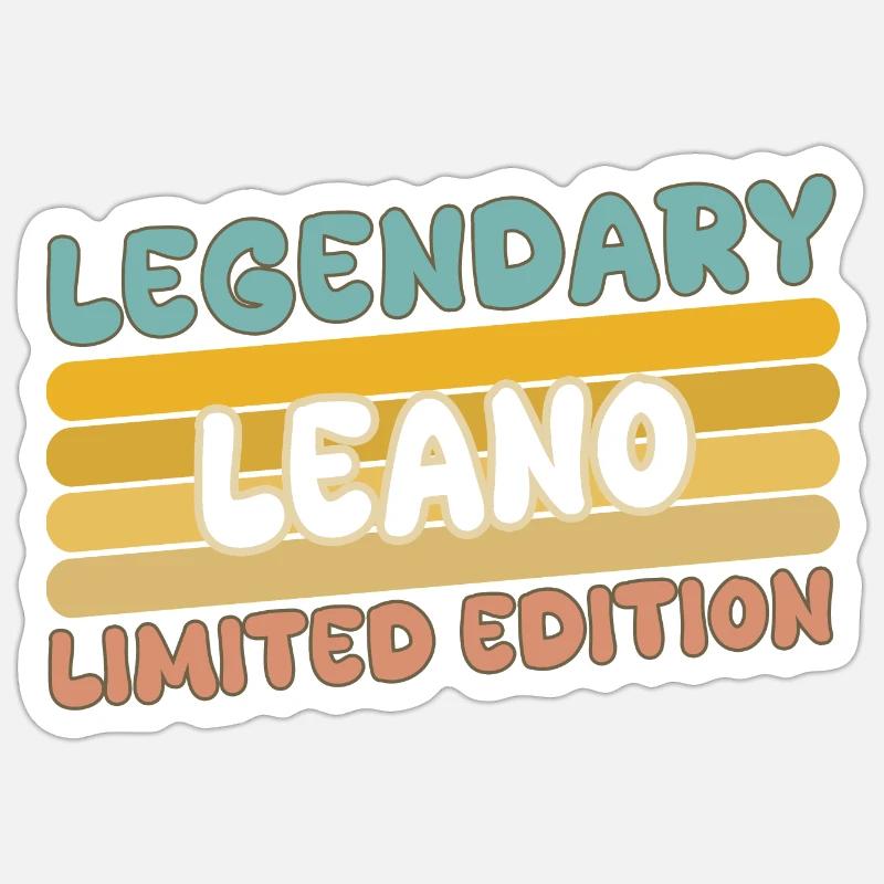 Leano als Name - Sticker Größe S (10 x 10 cm) - Mattweiß