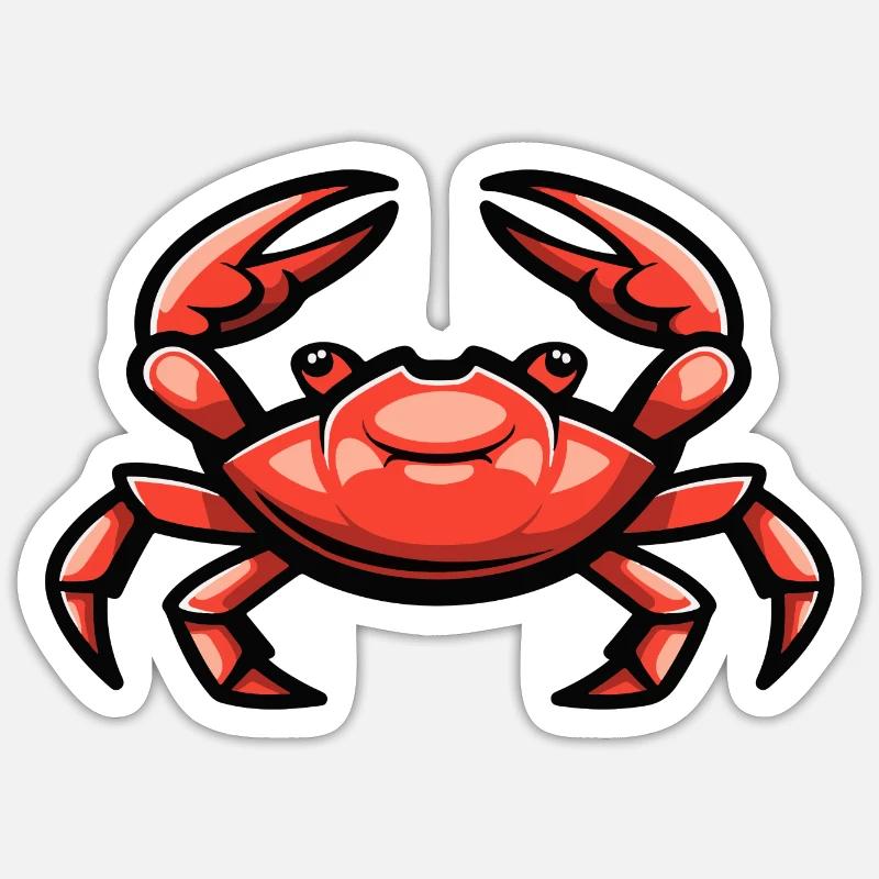 Krebs Krabbe Comic Sticker Größe S (10 x 10 cm)