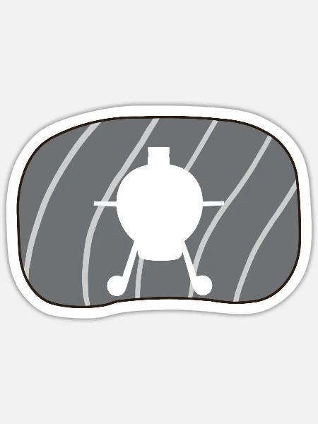 BBQ Grillsaison Gourmet - Sticker Größe S (10 x 10 cm) - Mattweiß