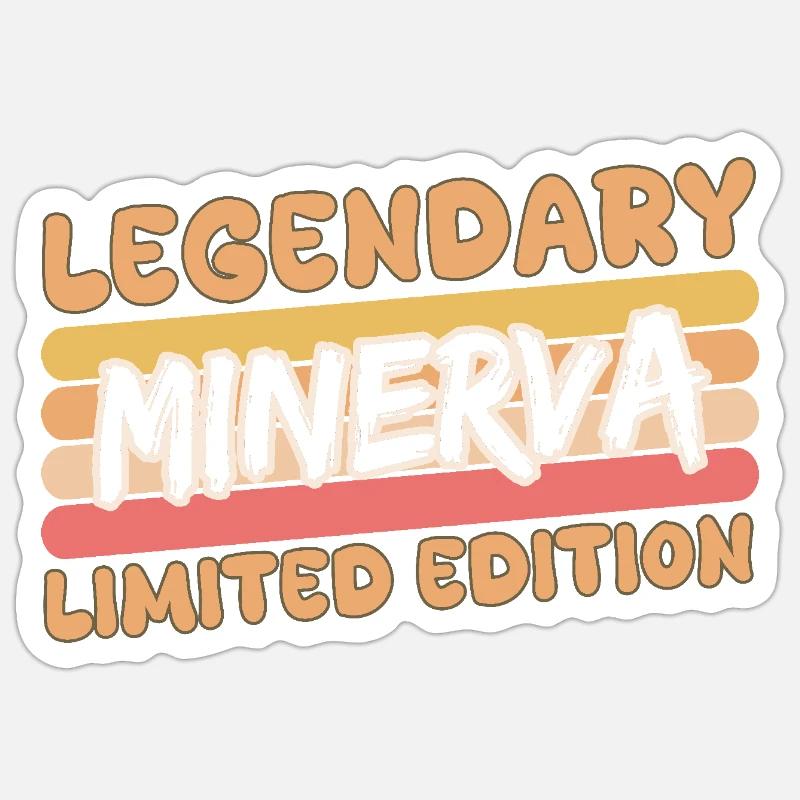 Minerva als Name - Sticker Größe S (10 x 10 cm) - Mattweiß