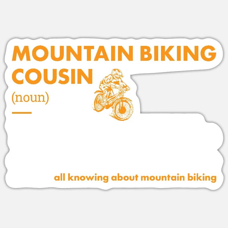 Biker Cousin Définition VTT - Sticker taille S (10 x 10 cm) - blanc mat